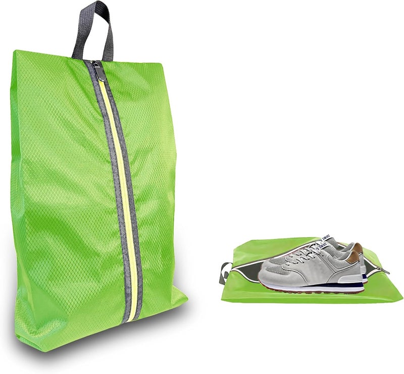 Smallan Golf Smell Proof Shoe Bag Lightweight Waterproof Zippered Sport Shoe Carrier Bags Golf Soccer Shoe Storage Organizer for Gym Sports Travel Work Golf Aceesories (Green, US size 14) - Image 1